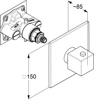 Центральный термостат Kludi Decus 547393975 чёрный матовый